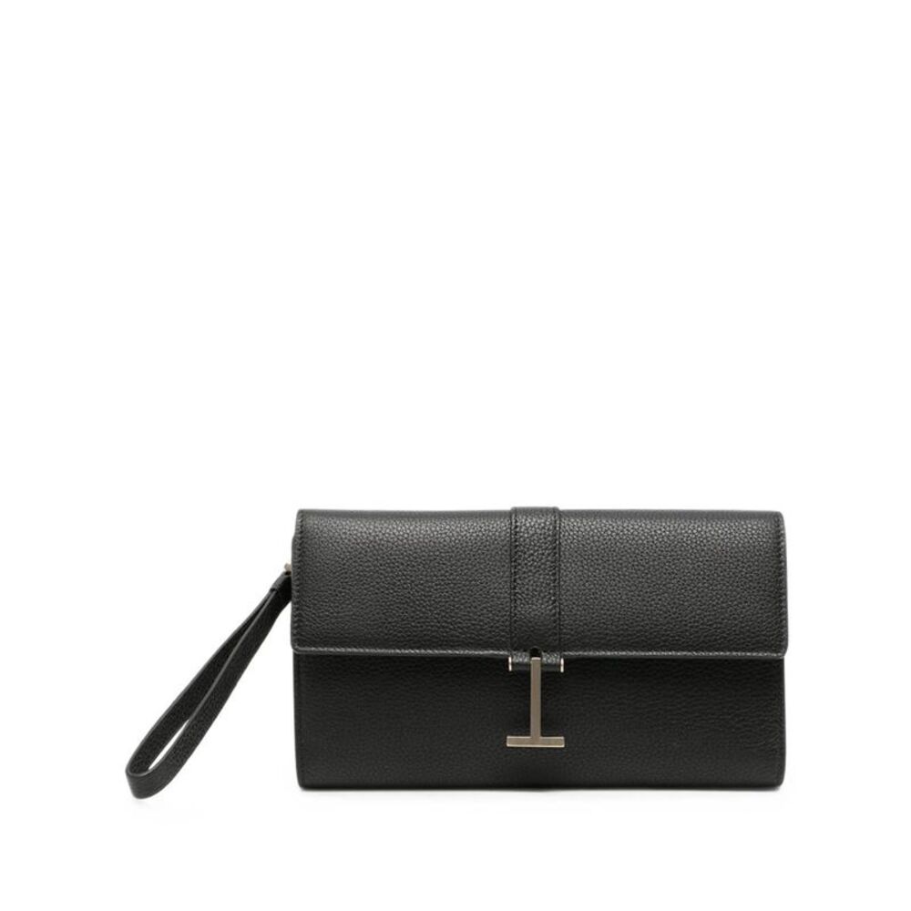 Tom Ford Women Pouch "T Clasp" In Pelle Martellata